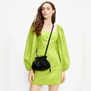 Ted Baker London Lime Green Puff-Sleeve Mini Dress